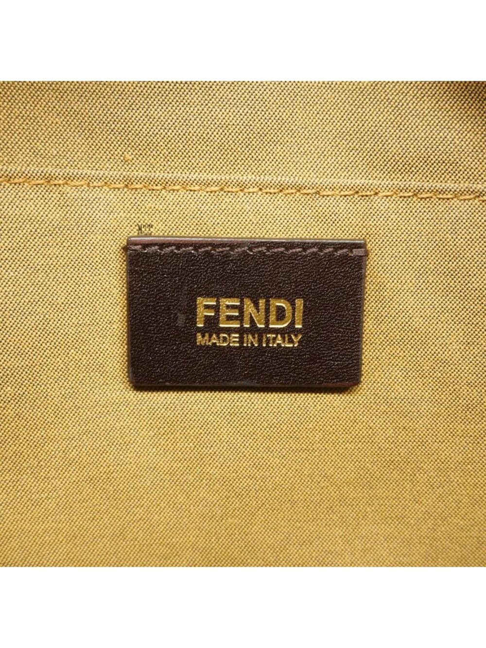 Fendi Shoulder Bag Zucca Nylon Canvas Brown Champagne Gold - Picture 5 of 9